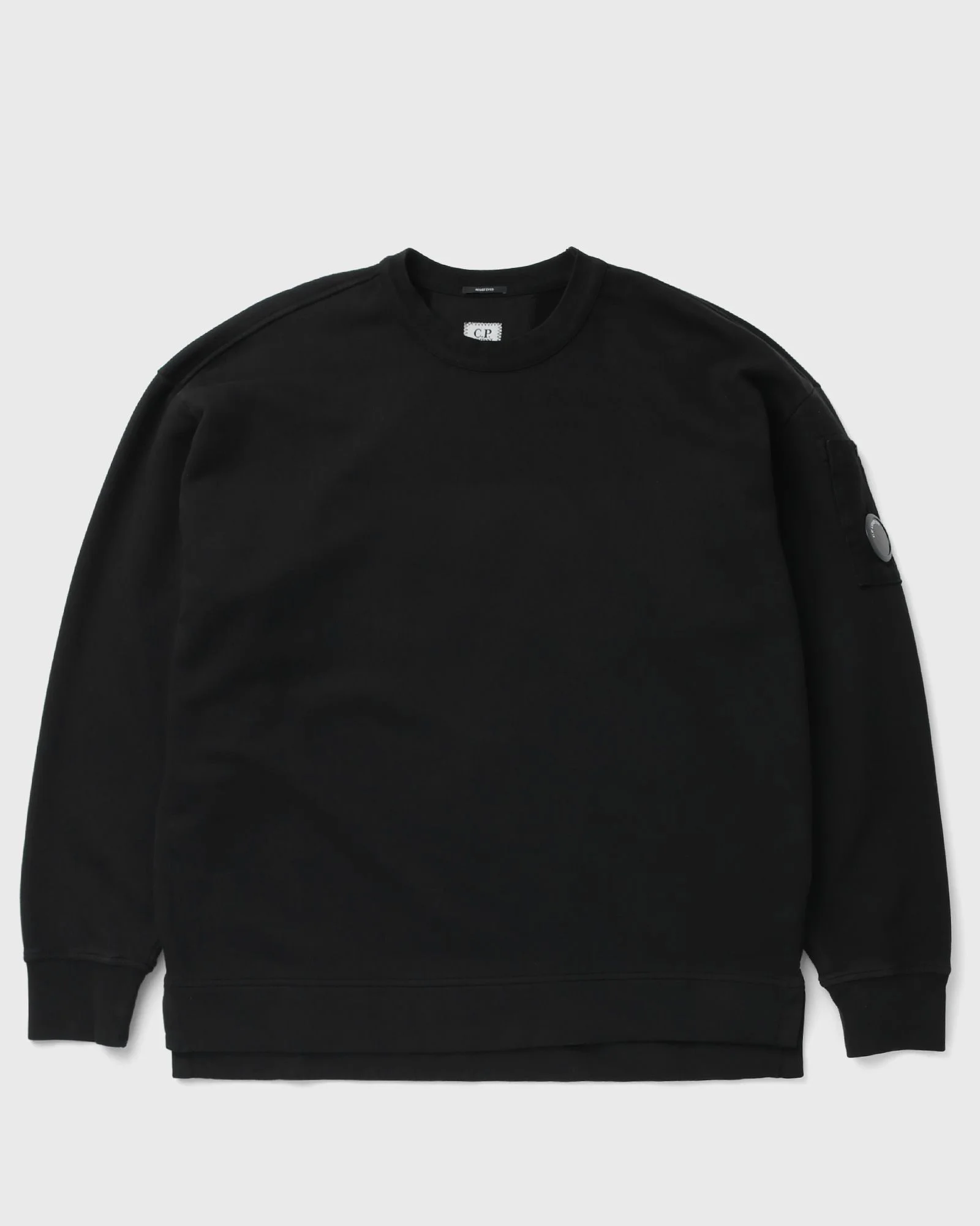 BRUSHED AND EMERIZED DIAGONAL FLEECE MIXED BOXY HALF ZIP LENS SWEATSHIRT - 1