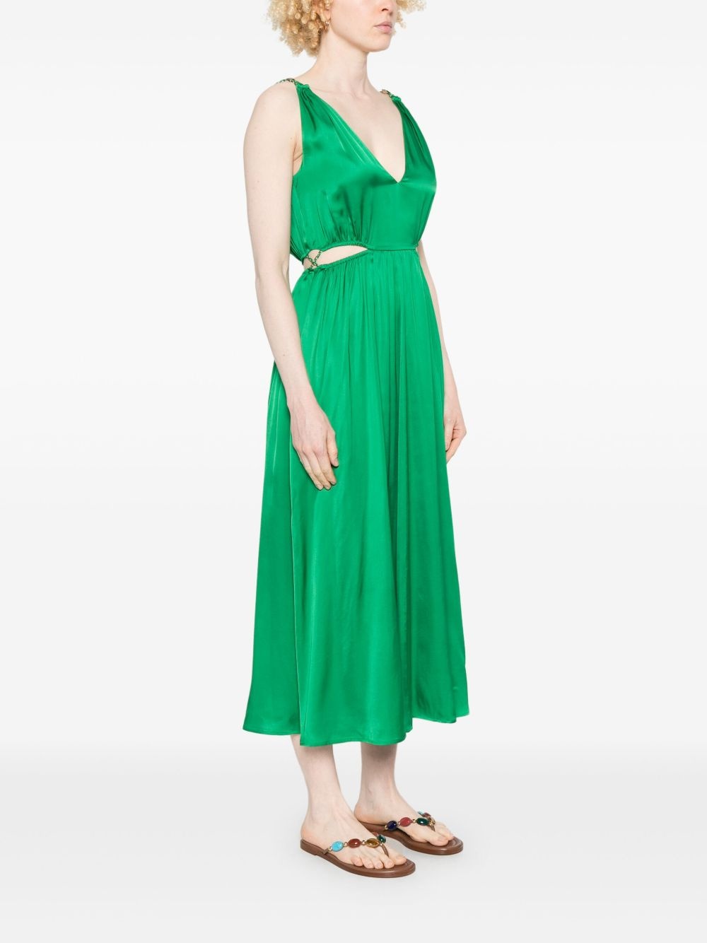 V-neck midi dress - 3