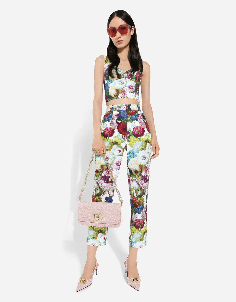 Cotton pants with nocturnal flower print 5