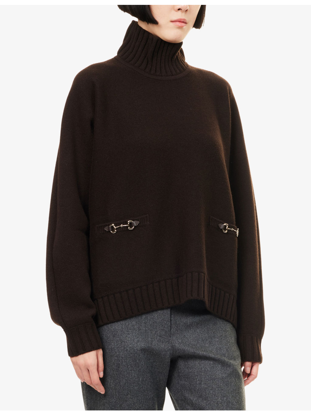 Horsebit Trim Wool-Blend Knitted Jumper - 3