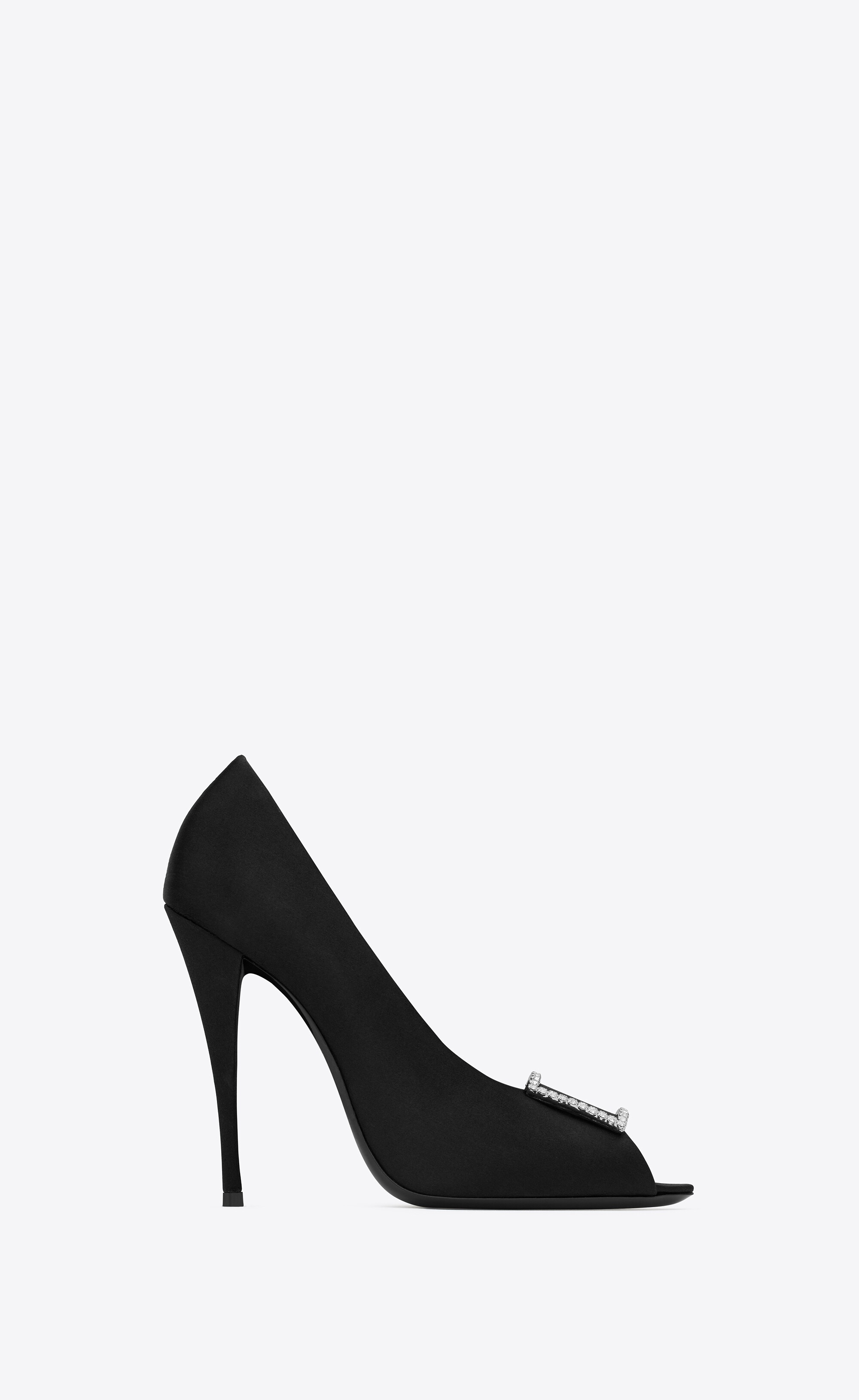 peep pumps in satin crepe - 1