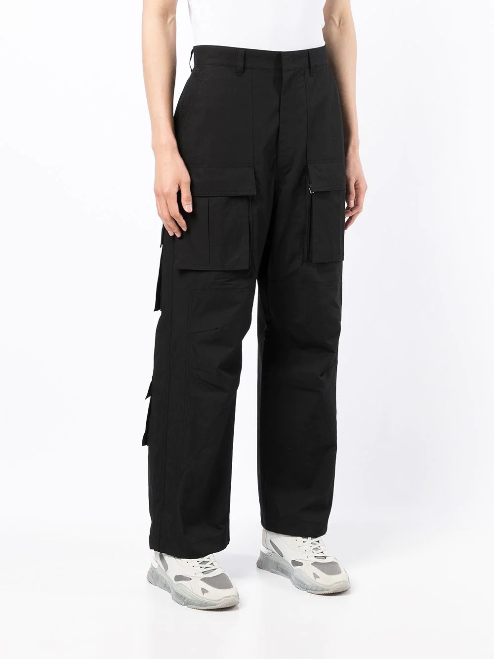 wide-leg cargo trousers - 3