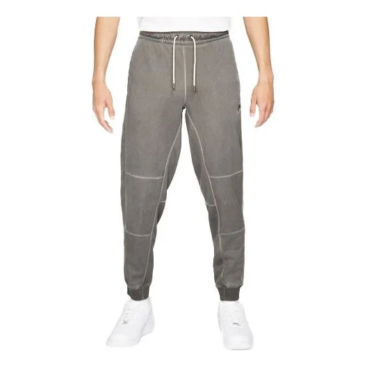 남자 나이키 Sportswear 로고 자수 Knit 느슨한 캐주얼 긴 바지 / 바지 회색 DA7163-010 - 1