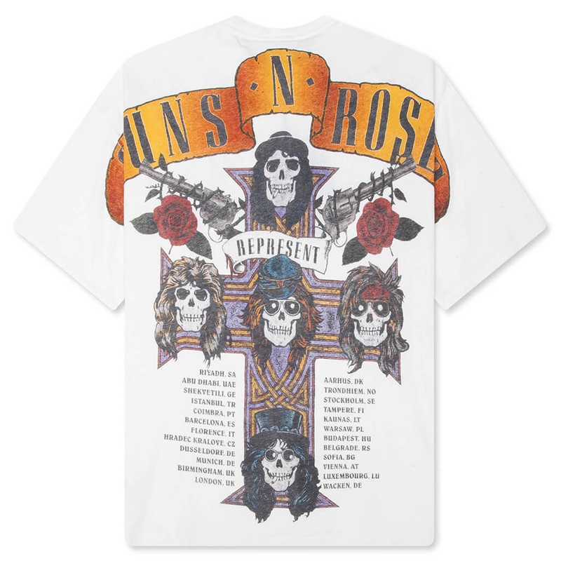 REPRESENT REPRESENT X GUNS N' ROSES TOUR T-SHIRT - FLAT WHITE outlook