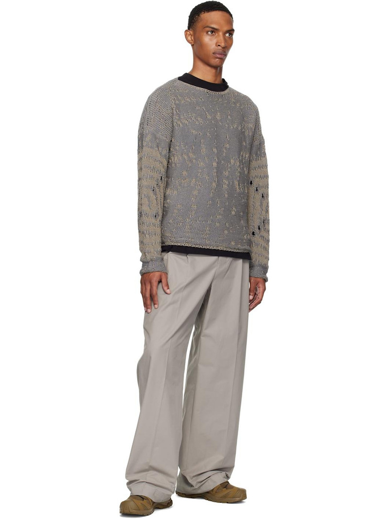 ROA Blue & Beige Vortex Crewneck Sweater outlook