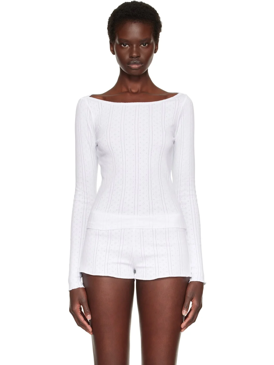 White 'The Bateau' T-shirt - 1