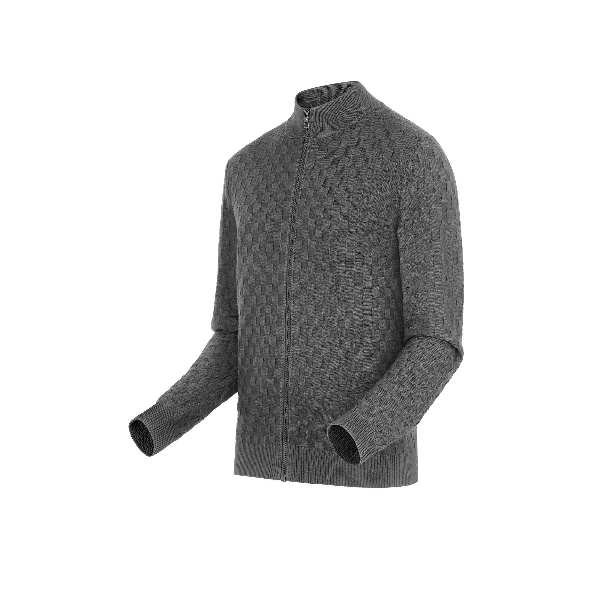 Damier Signature Zip-Through Cardigan - 2