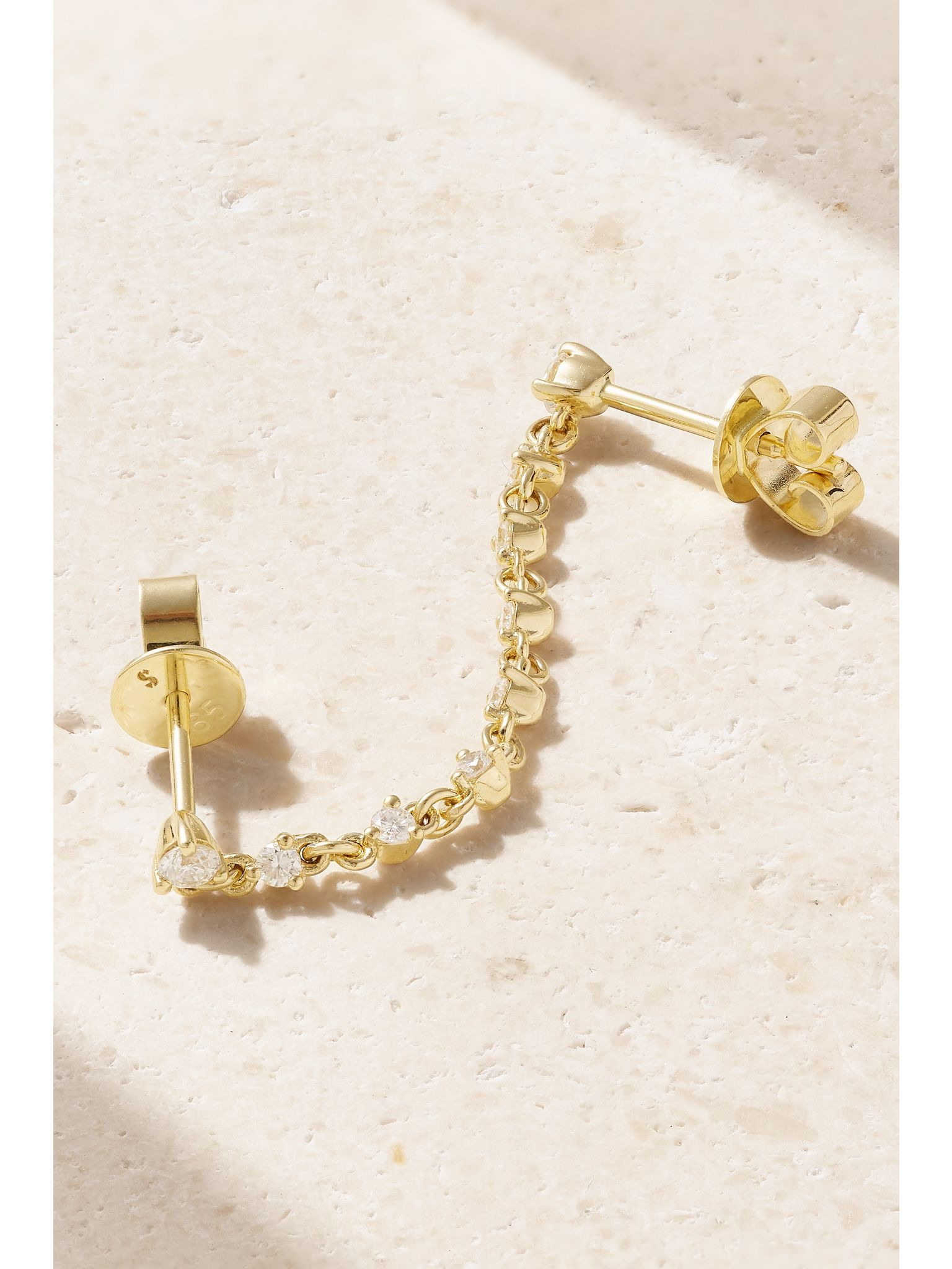 14-karat gold diamond single earring Gold - 3