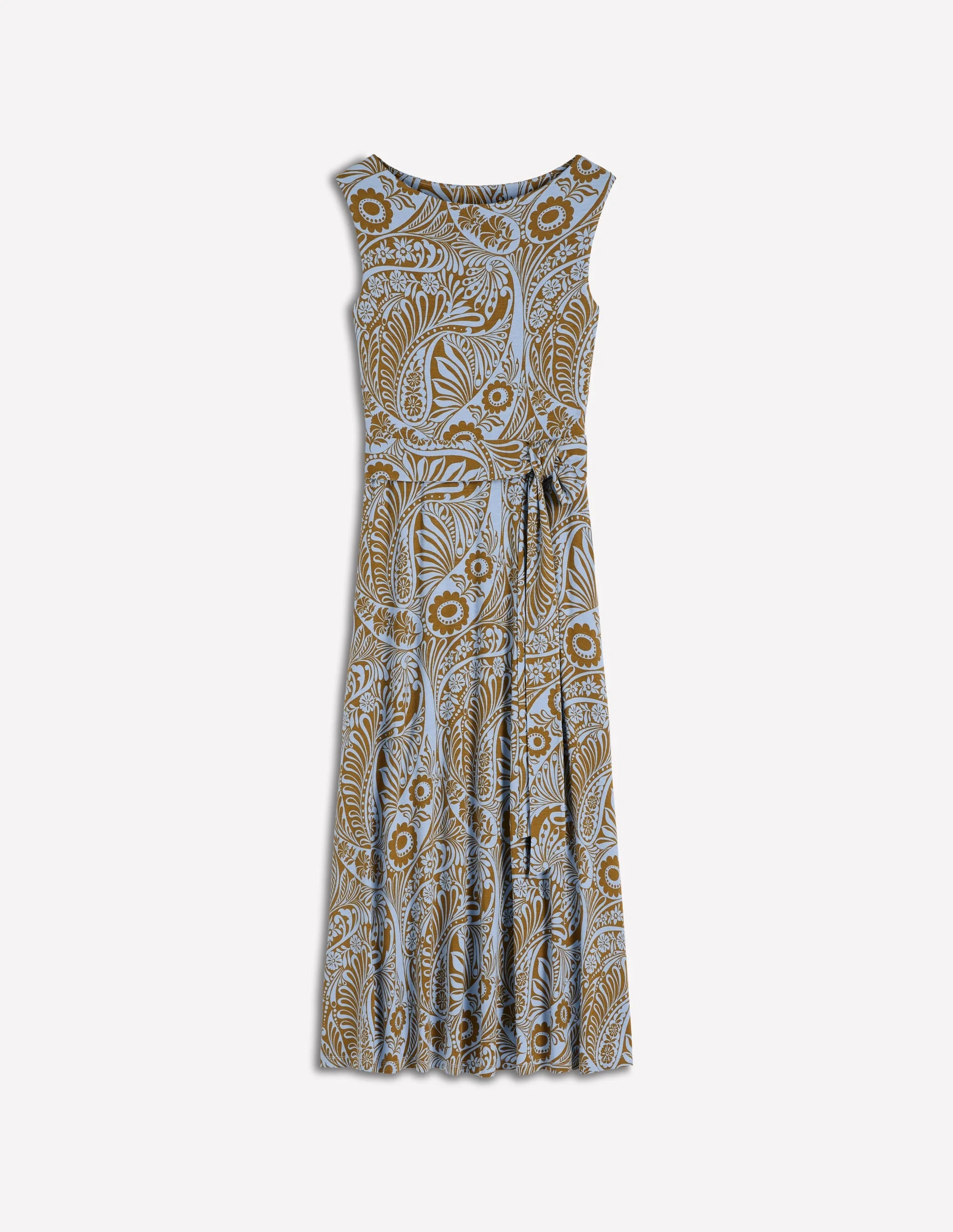 Tamsin Jersey Midi Dress-Blue, Enchanted Paisley - 1