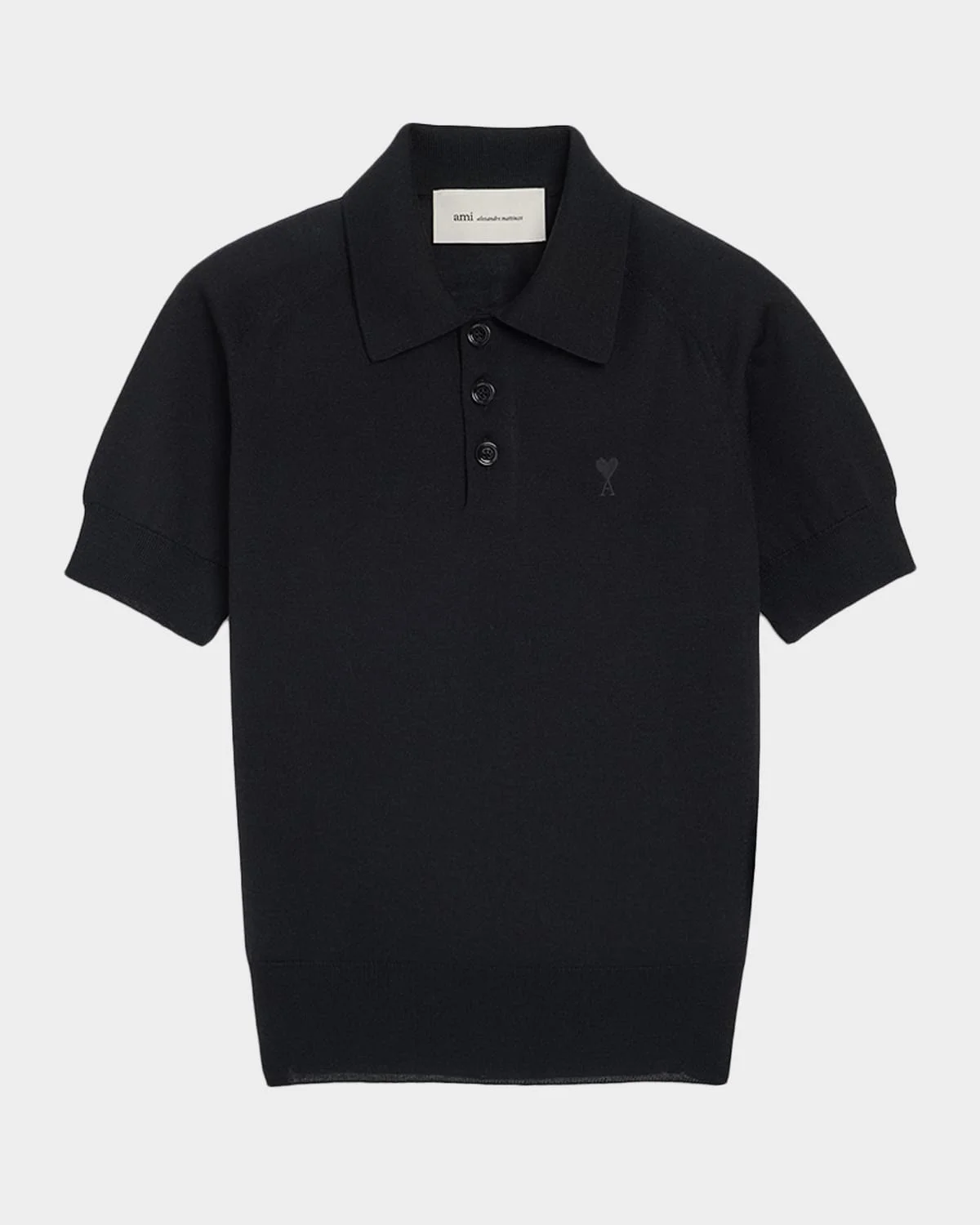 Ami De Coeur Short-Sleeve Wool Polo Top - 1