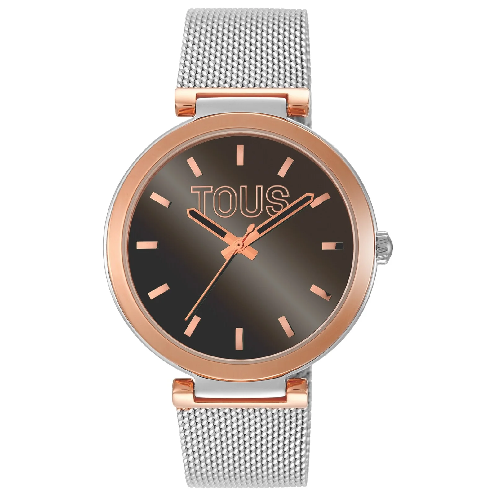 Analog Watch with brown-colored face and steel bracelet S-Mesh Mirror - 1