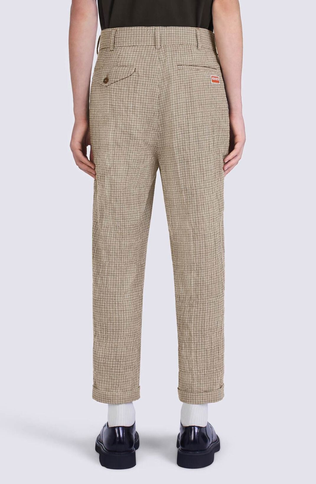 Checked pleated tailored trousers - 5