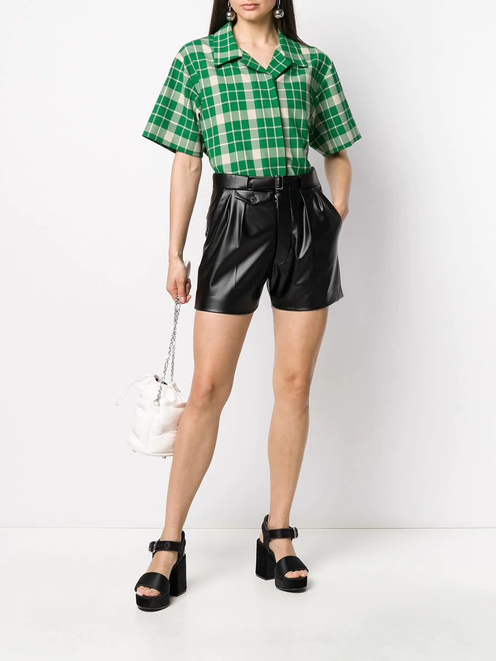 high-waisted belted shorts - 2