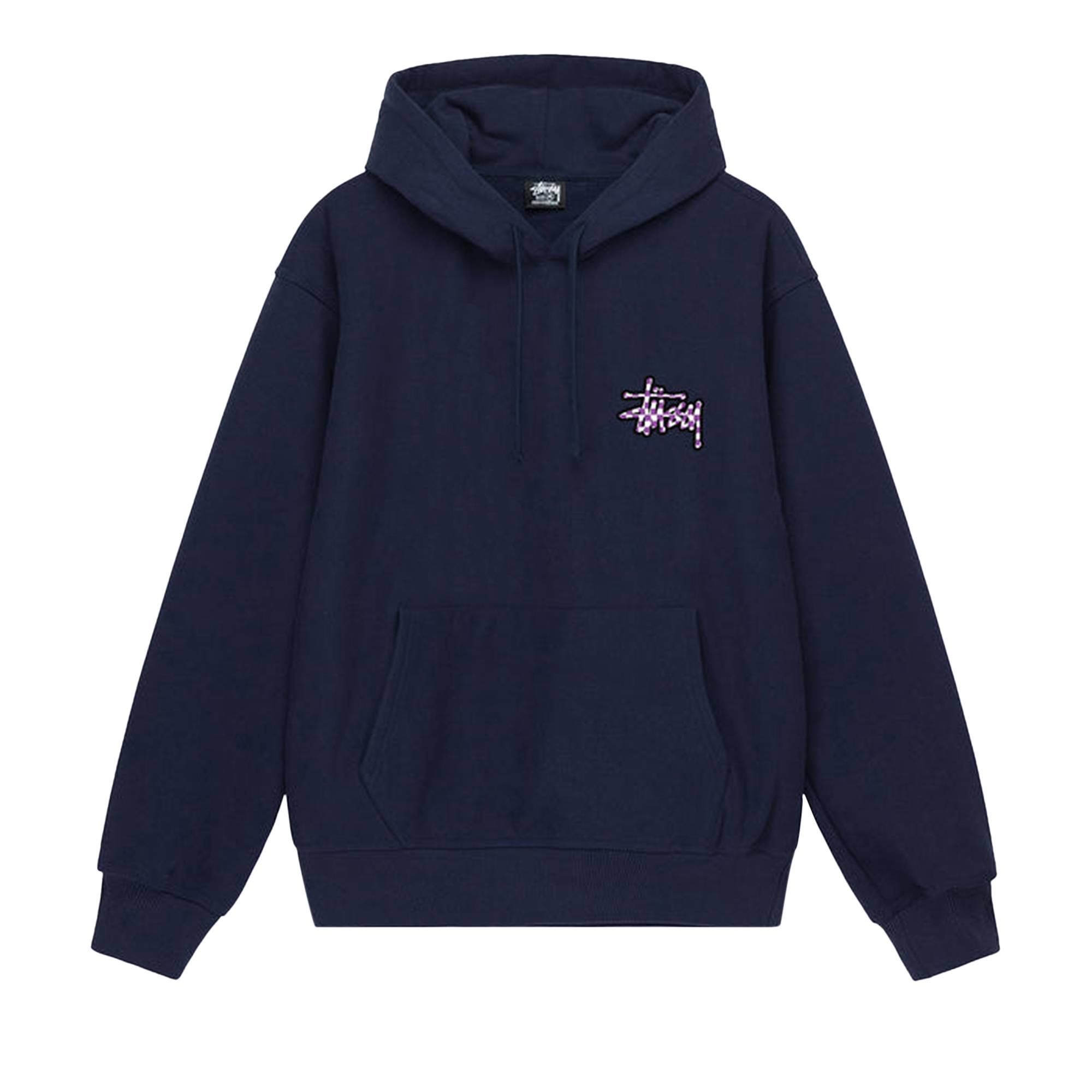 Stussy Checker Stock Hoodie 'Navy' - 1