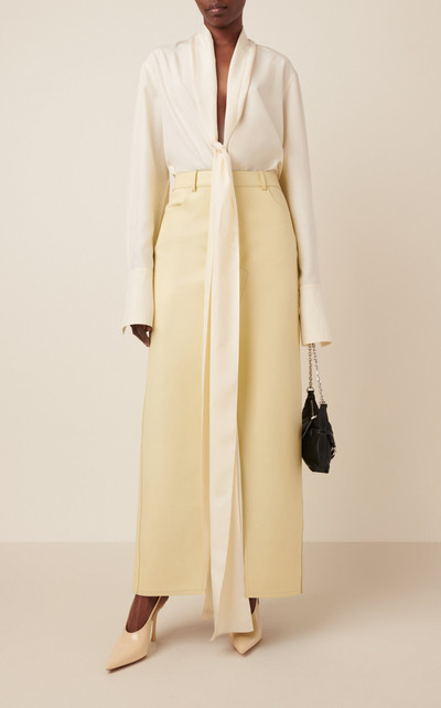 Givenchy Low-Rise Leather Maxi Skirt yellow outlook