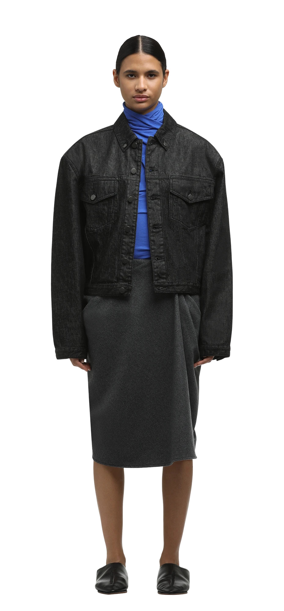 SHRUNKEN DENIM JACKET RAW BLACK - 3