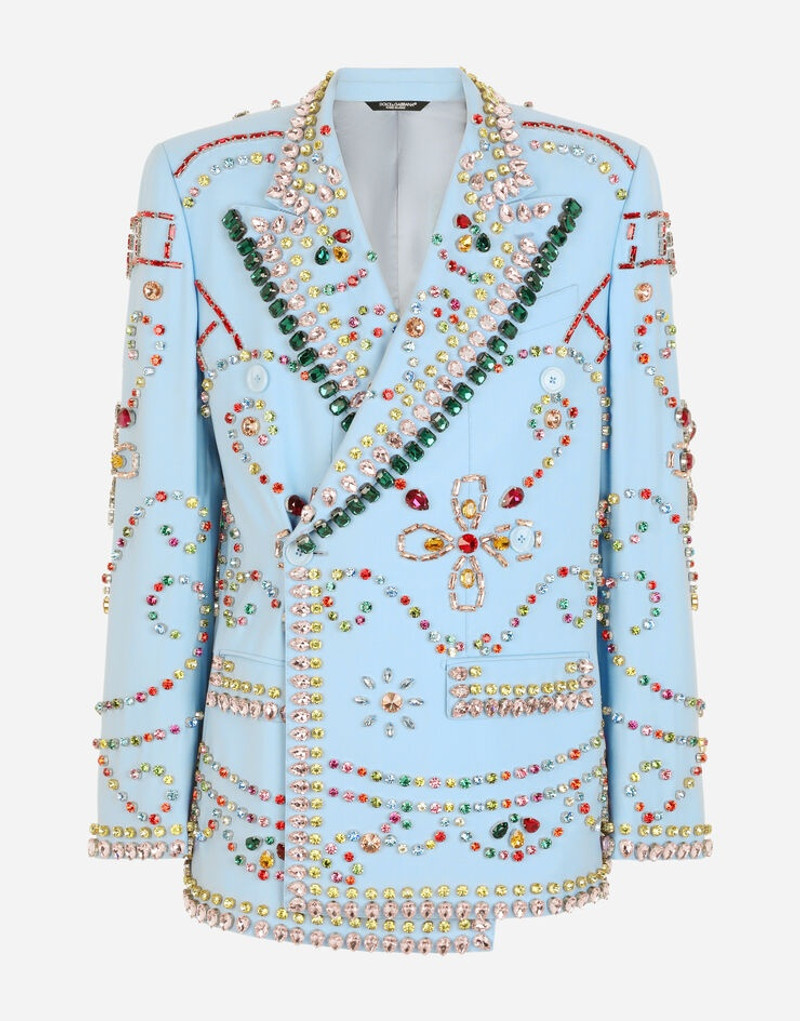 Double-breasted Sicilia-fit jacket with crystal embellishment 1