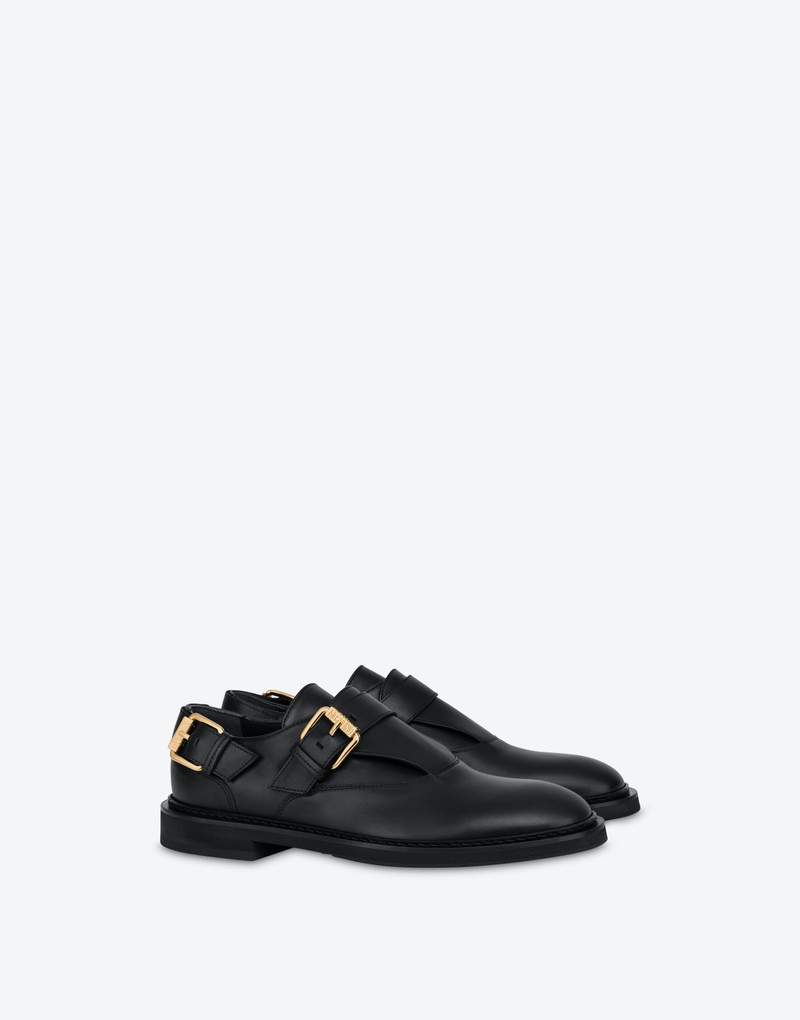 DOUBLE BUCKLE CALFSKIN LOAFERS 1