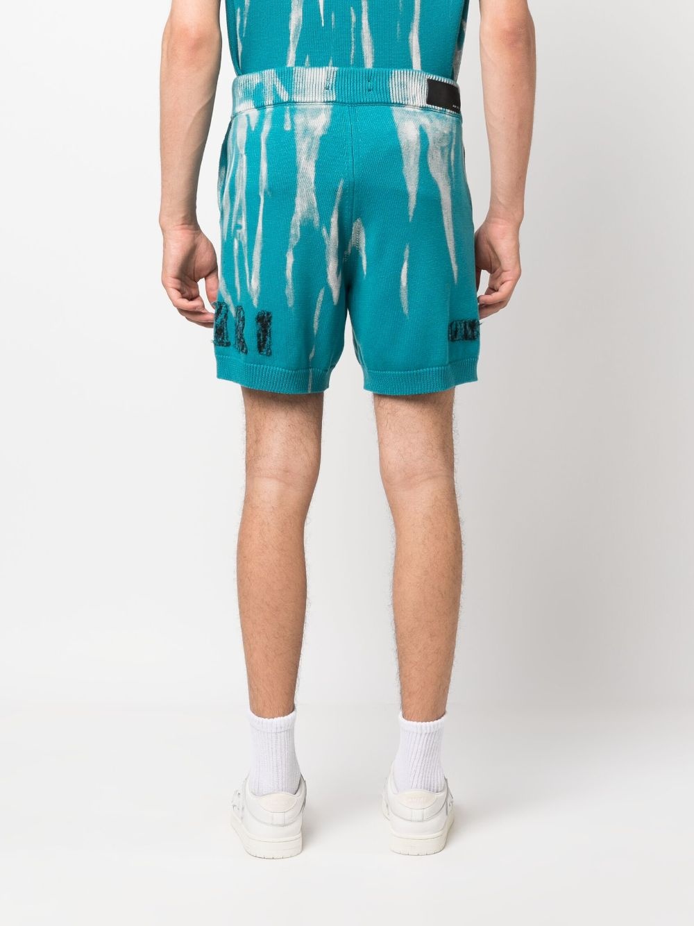 logo-embroidered knitted shorts - 4