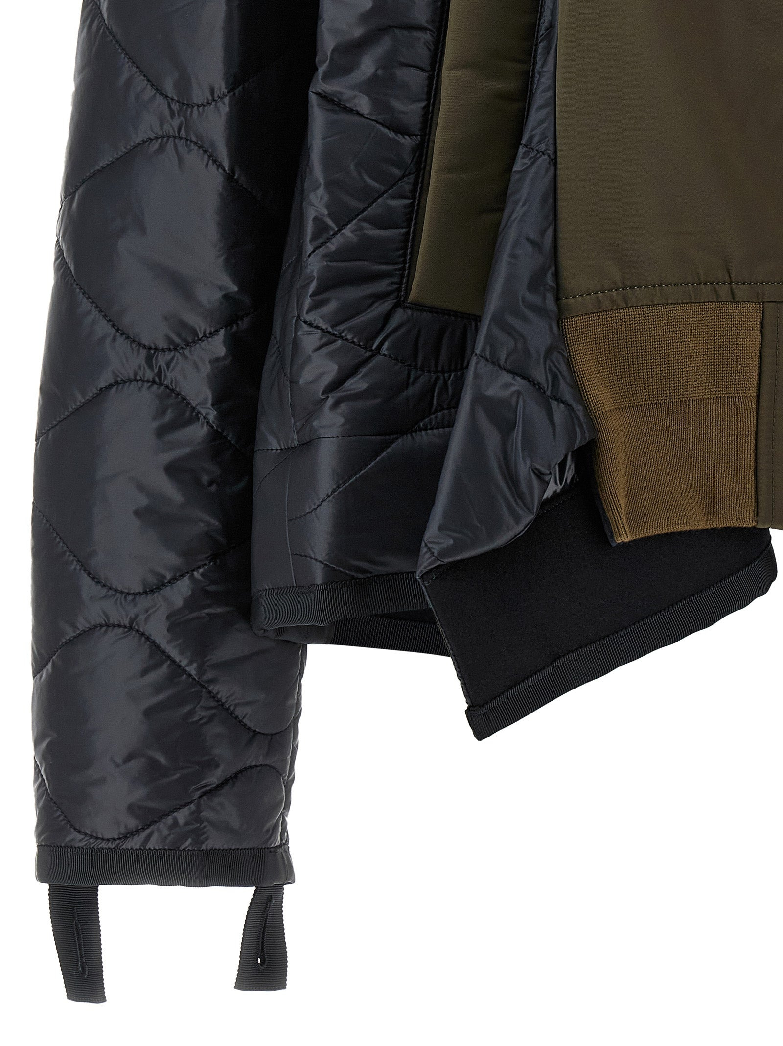 Sacai Women Bimaterial Nylon Bomber Jacket - 4