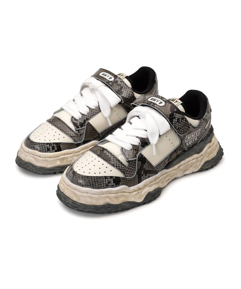 "KEITH" OG Sole Python Printed Leather Low-top Sneaker 12