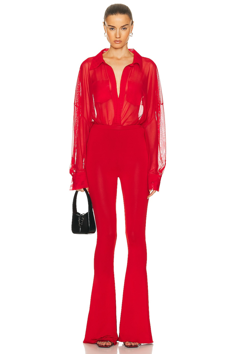 Super Oversized Boyfriend Shirt Bodysuit - 5