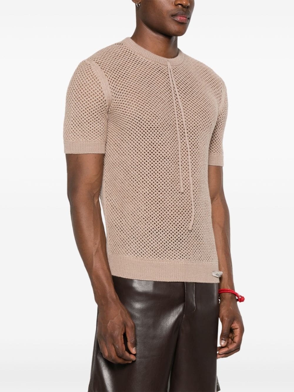 open-knit wool T-shirt - 3