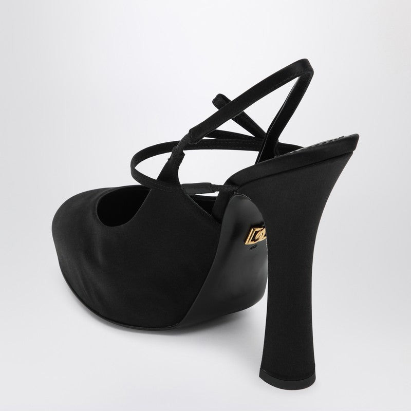 Dolce & Gabbana Dolce&Gabbana High black satin slingback - 2