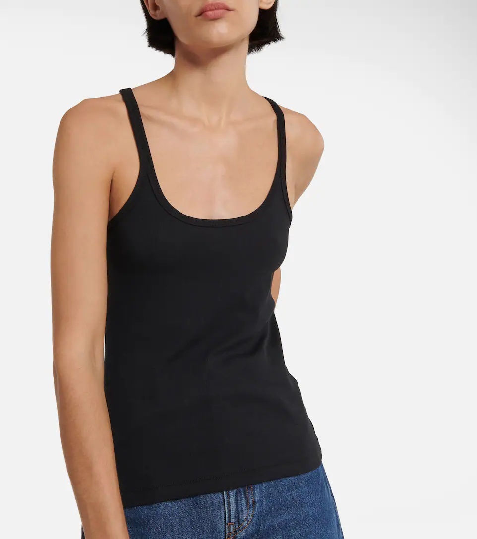 Cotton-blend racerback tank top - 4