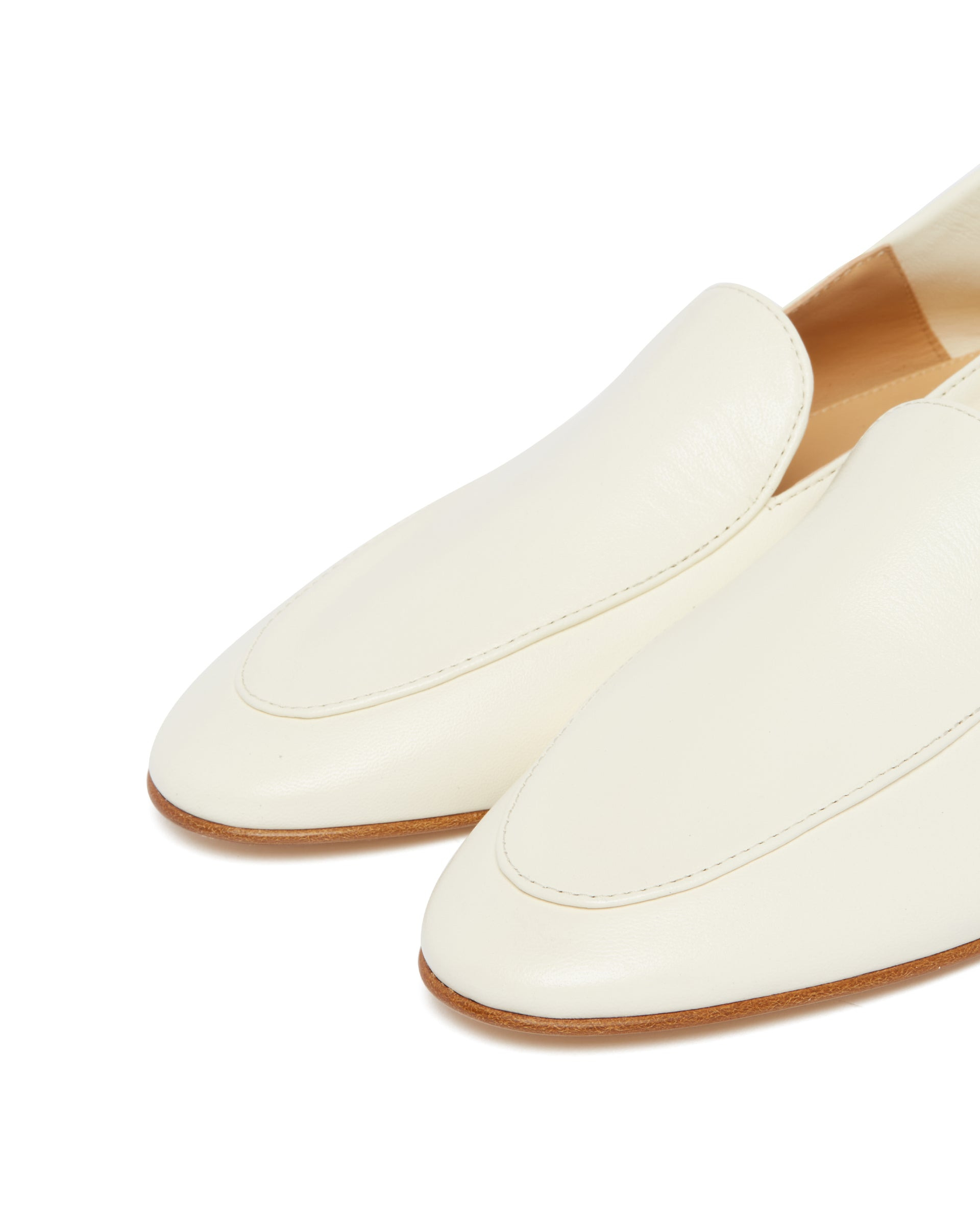 White Gio Leather Loafers - 6