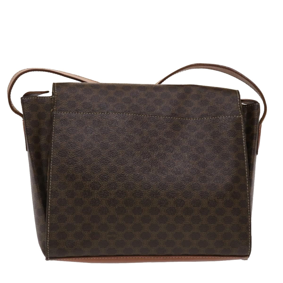 CELINE Macadam Canvas Shoulder Bag Pvc Leather Brown - 2