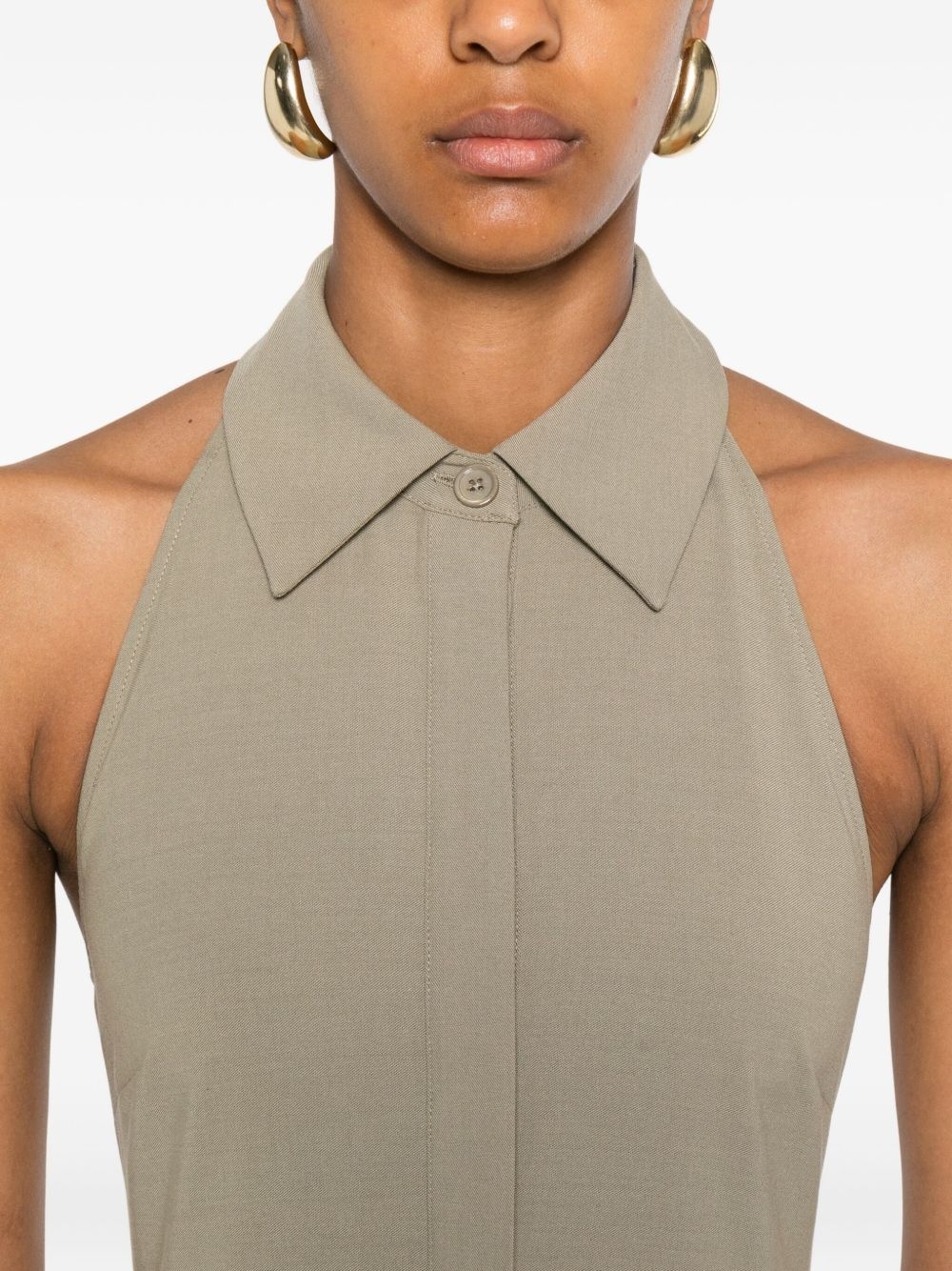 belted halterneck dress - 5
