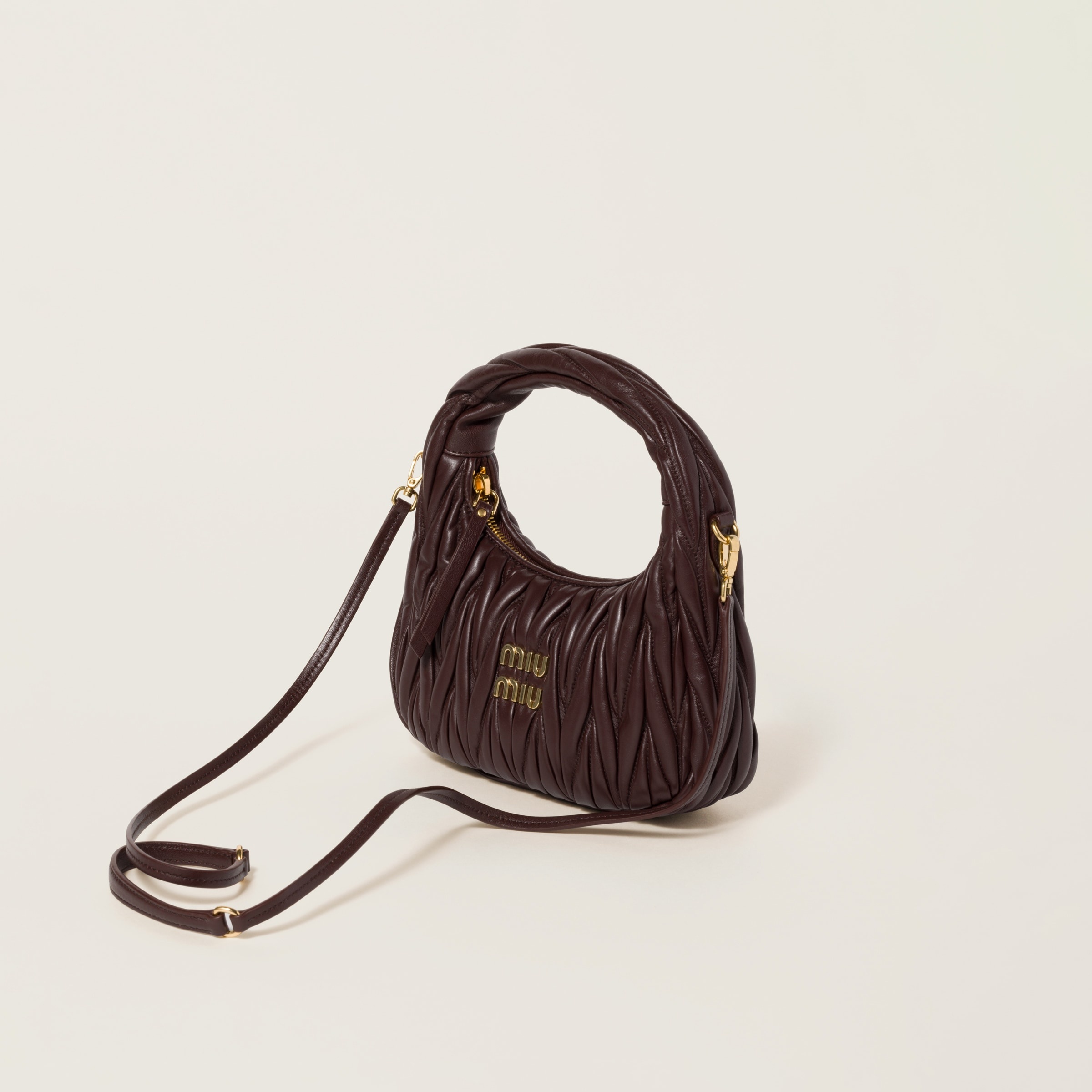 Wander matelassé nappa leather hobo bag - 3