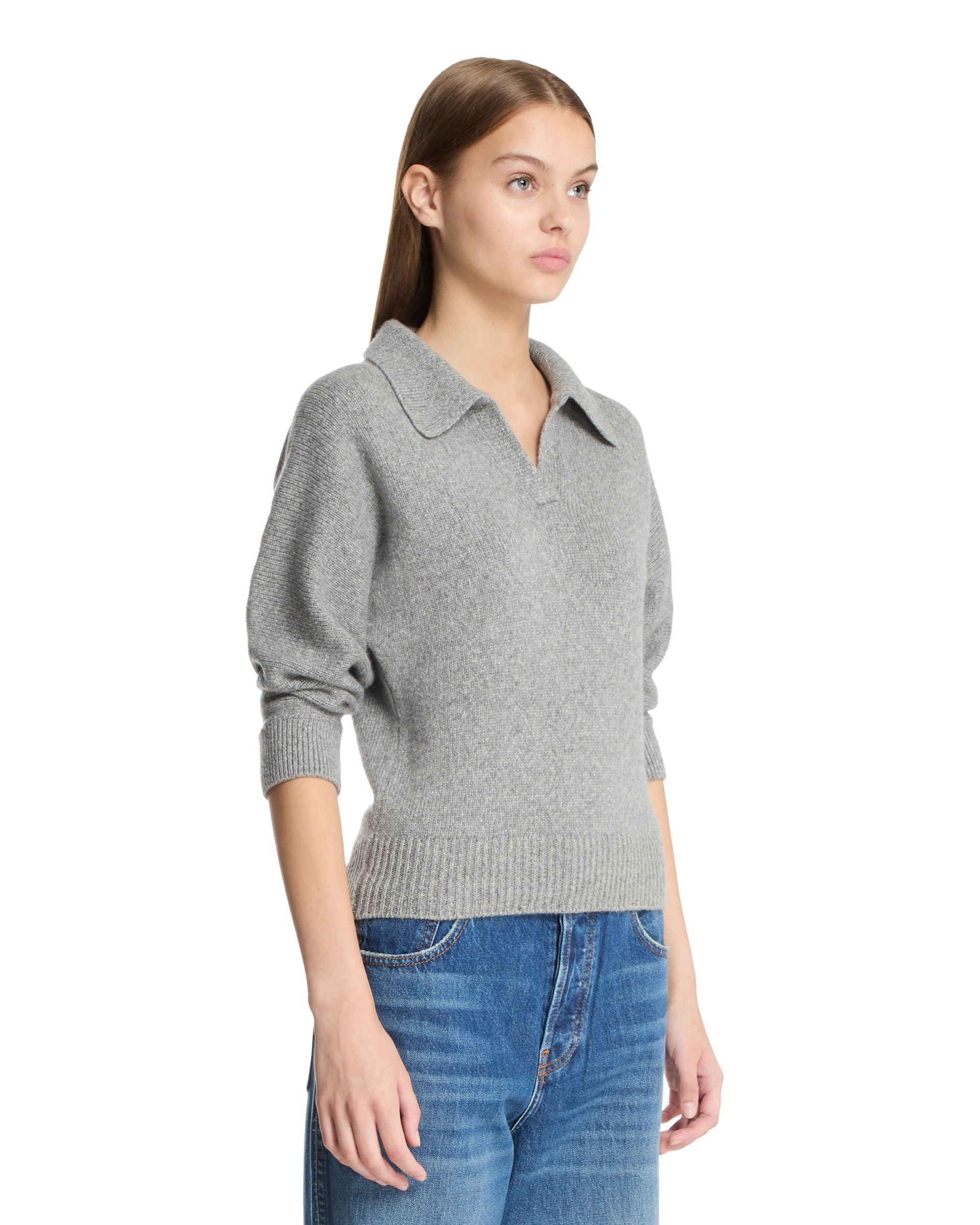 Gray Herve Cashmere Polo - 4