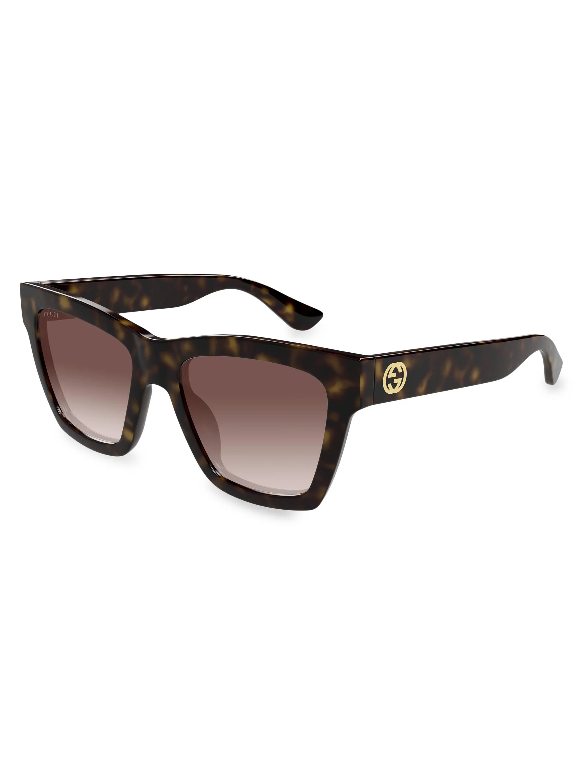 Women's Minimal 54MM Cat-Eye Sunglasses - Gradient Brown Havana - 1