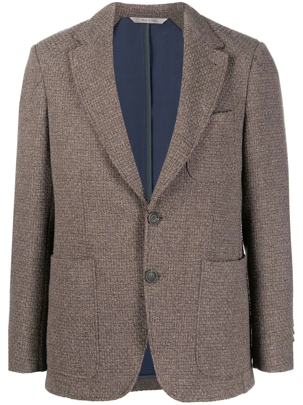 textured single-breasted blazer - 1