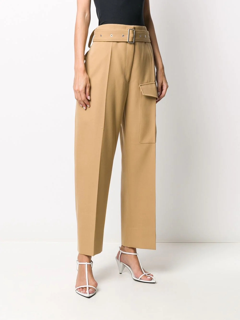 high-waist belted trousers - 3