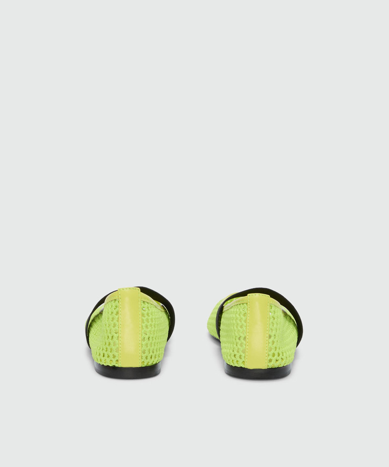 MSGM Lime mesh ballerina flats outlook