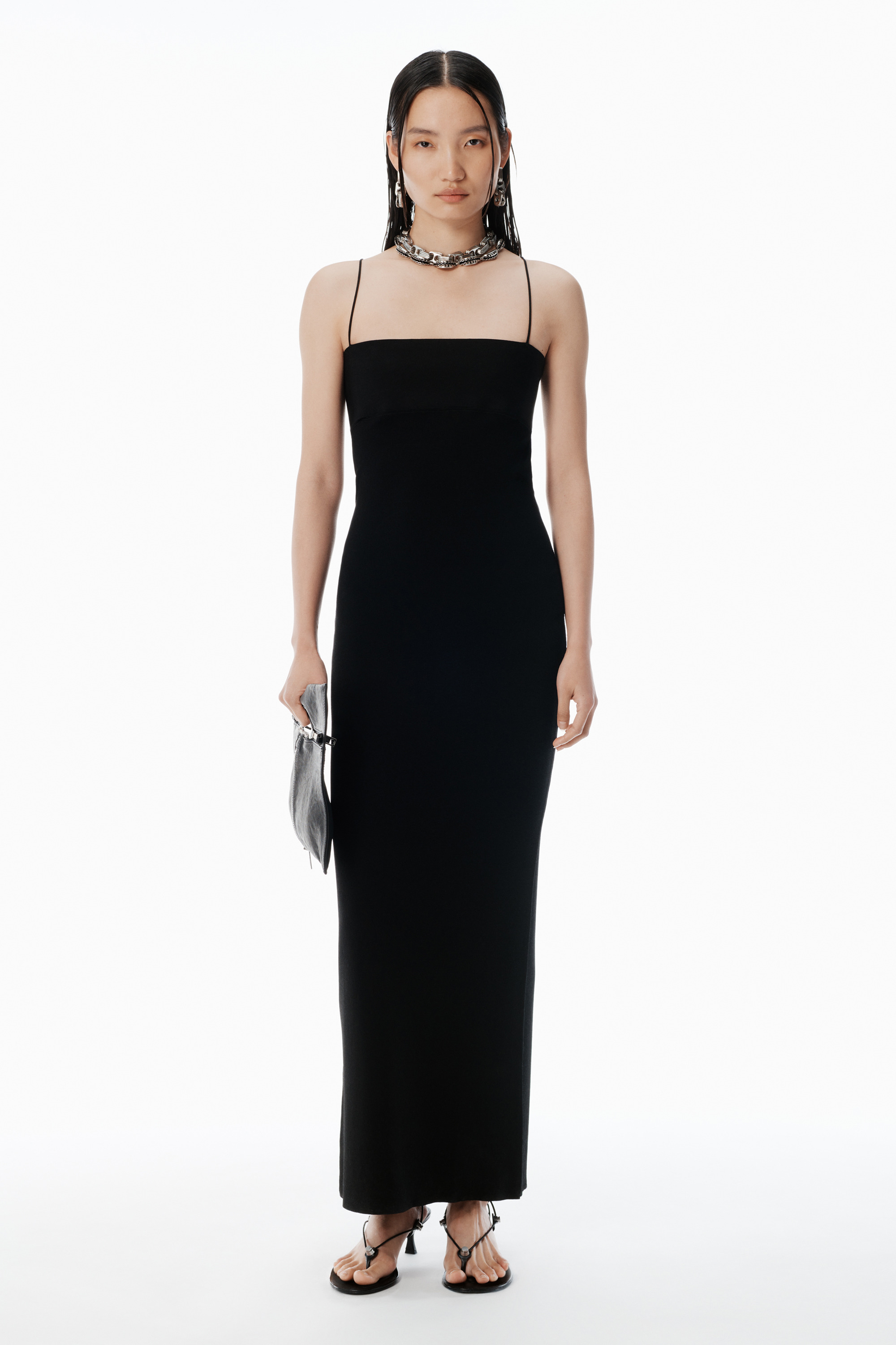 Black Logo Jacquard Slip Dress - 2