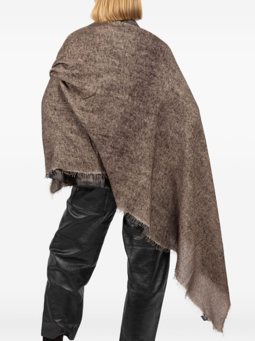 mottled fringed scarf - 3