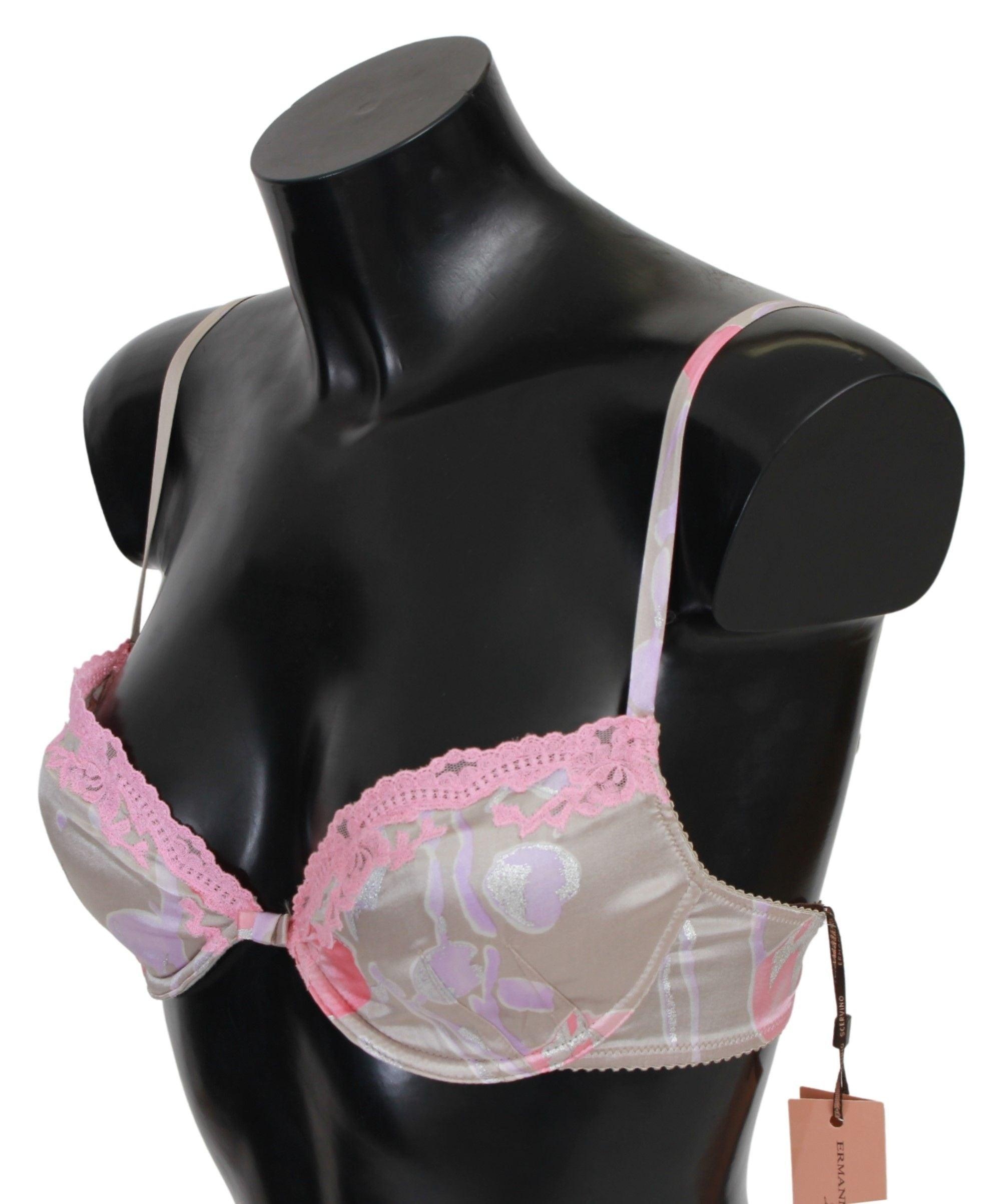 Ermanno Scervino - Ermanno Scervino Pink Lace Silk Stretch Push Up Underwear - 2