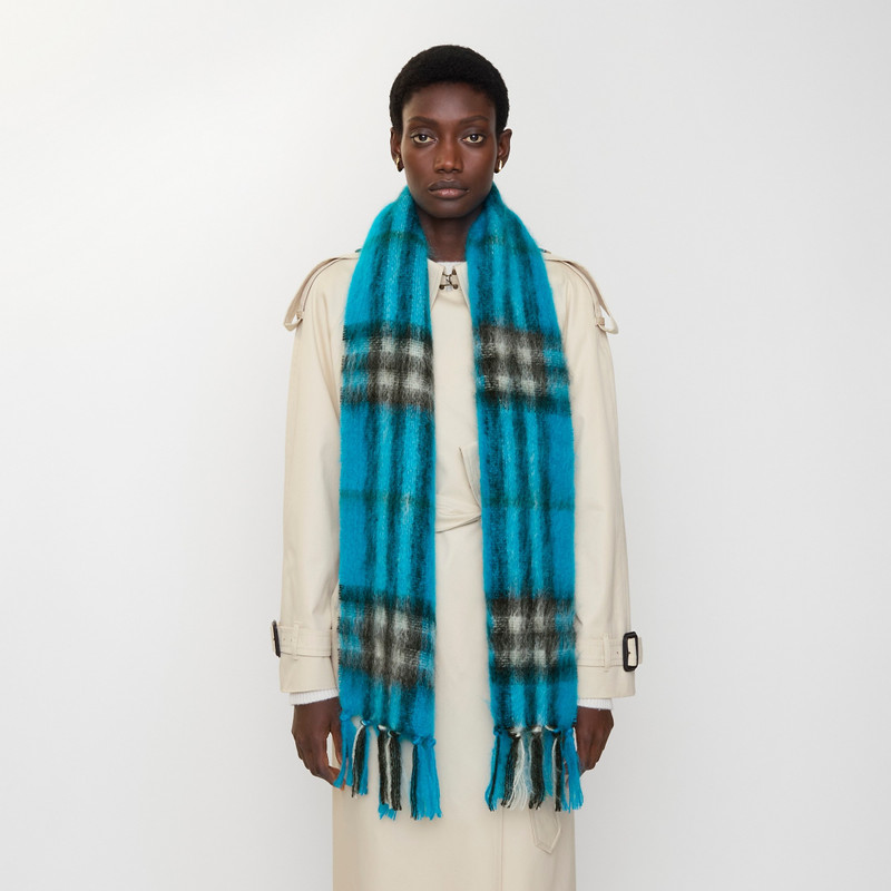 Check Mohair Wool Scarf 3