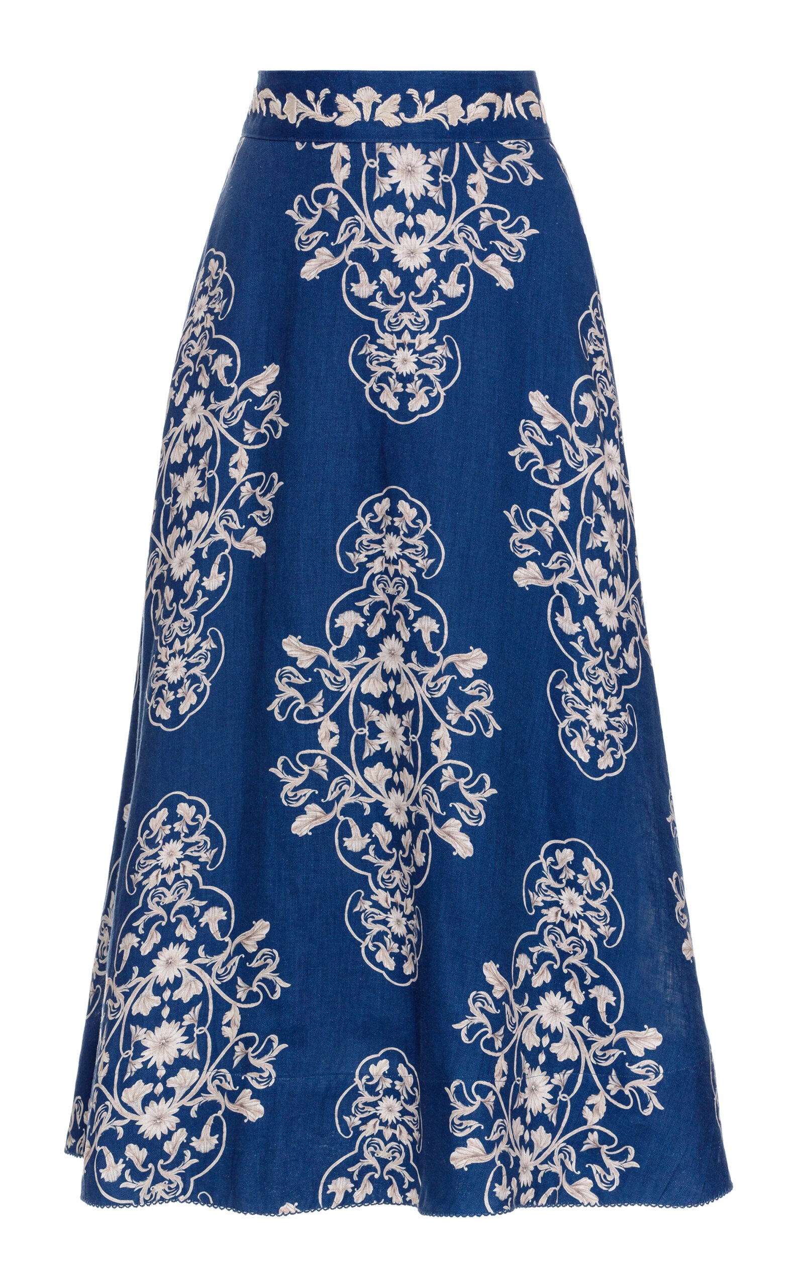 Bergamota Ribbons Printed Maxi Skirt blue - 1