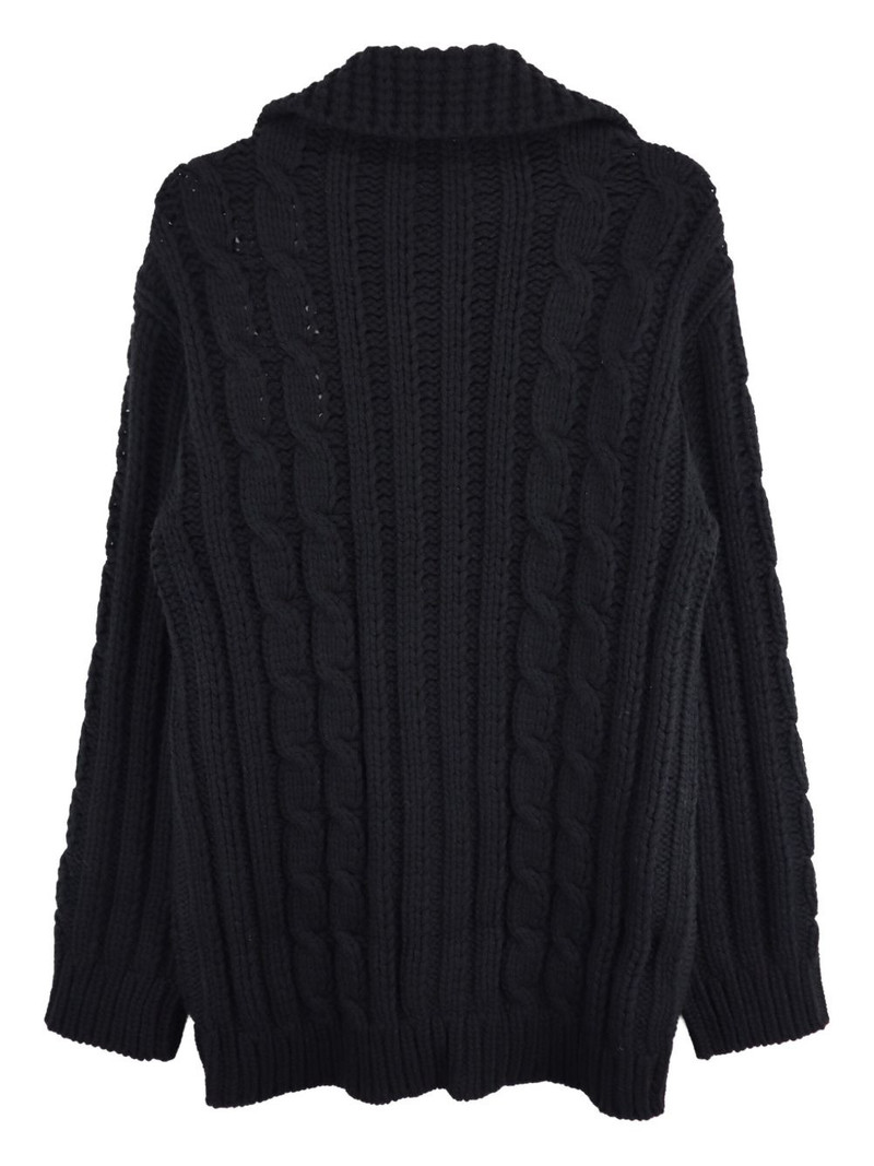The Row Eleo cable-knit cardigan outlook