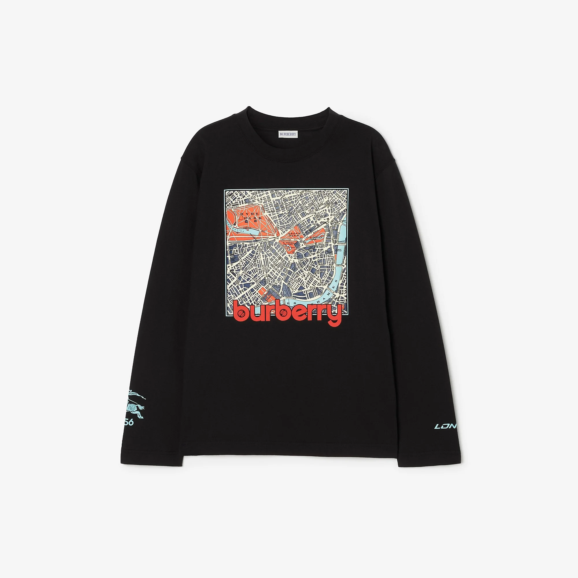 Long-sleeve London Map Cotton T-shirt - 1