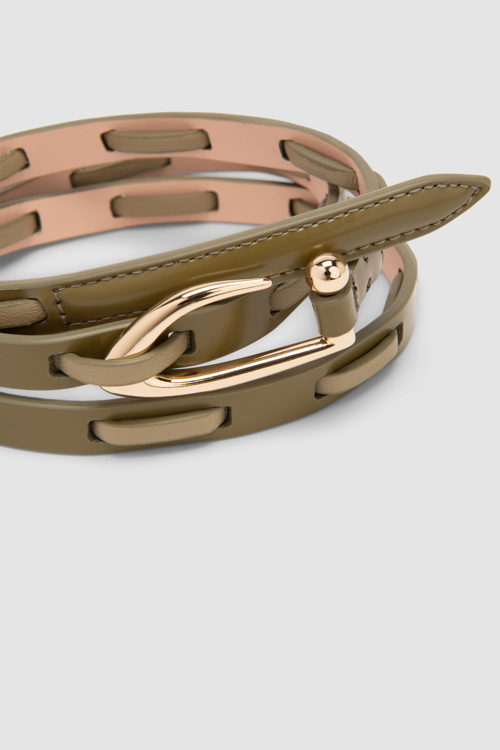 Chimera Interlaced Mangrove Semi Patent and Nappa Leather Belt - 2
