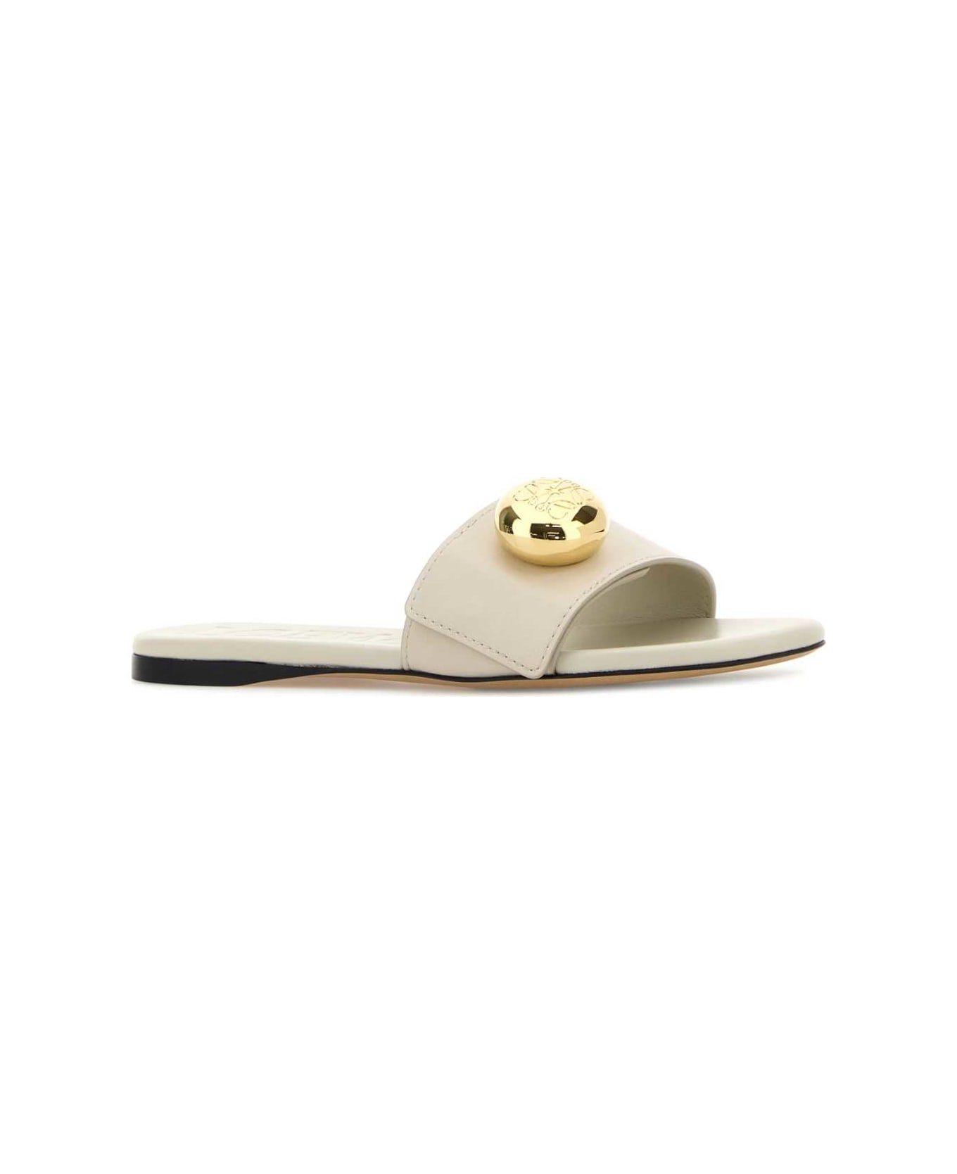 Chalk Leather Pebble Slippers - 2
