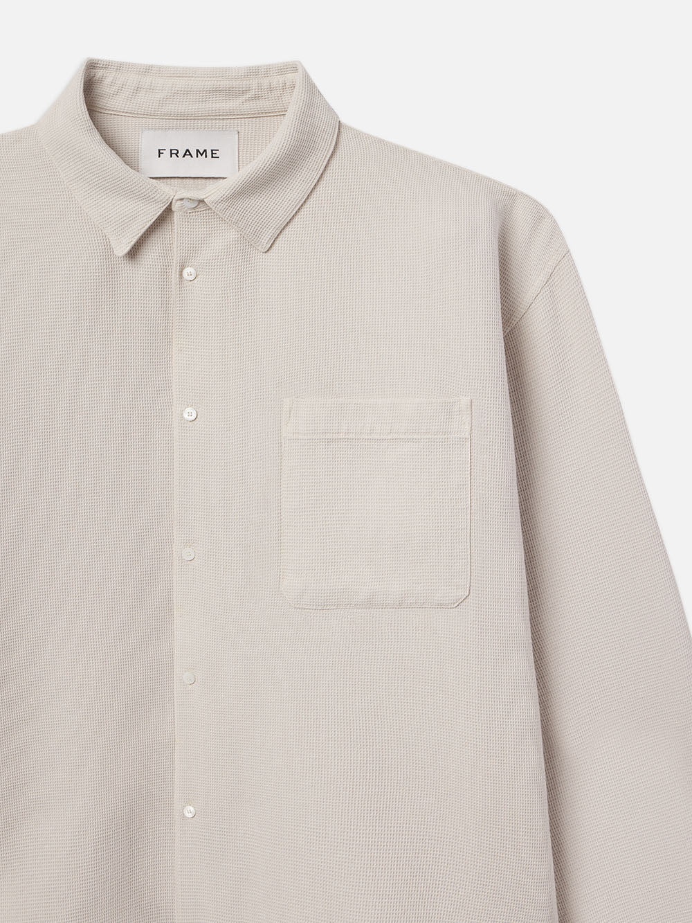 Waffle Textured Shirt in Off White - 2