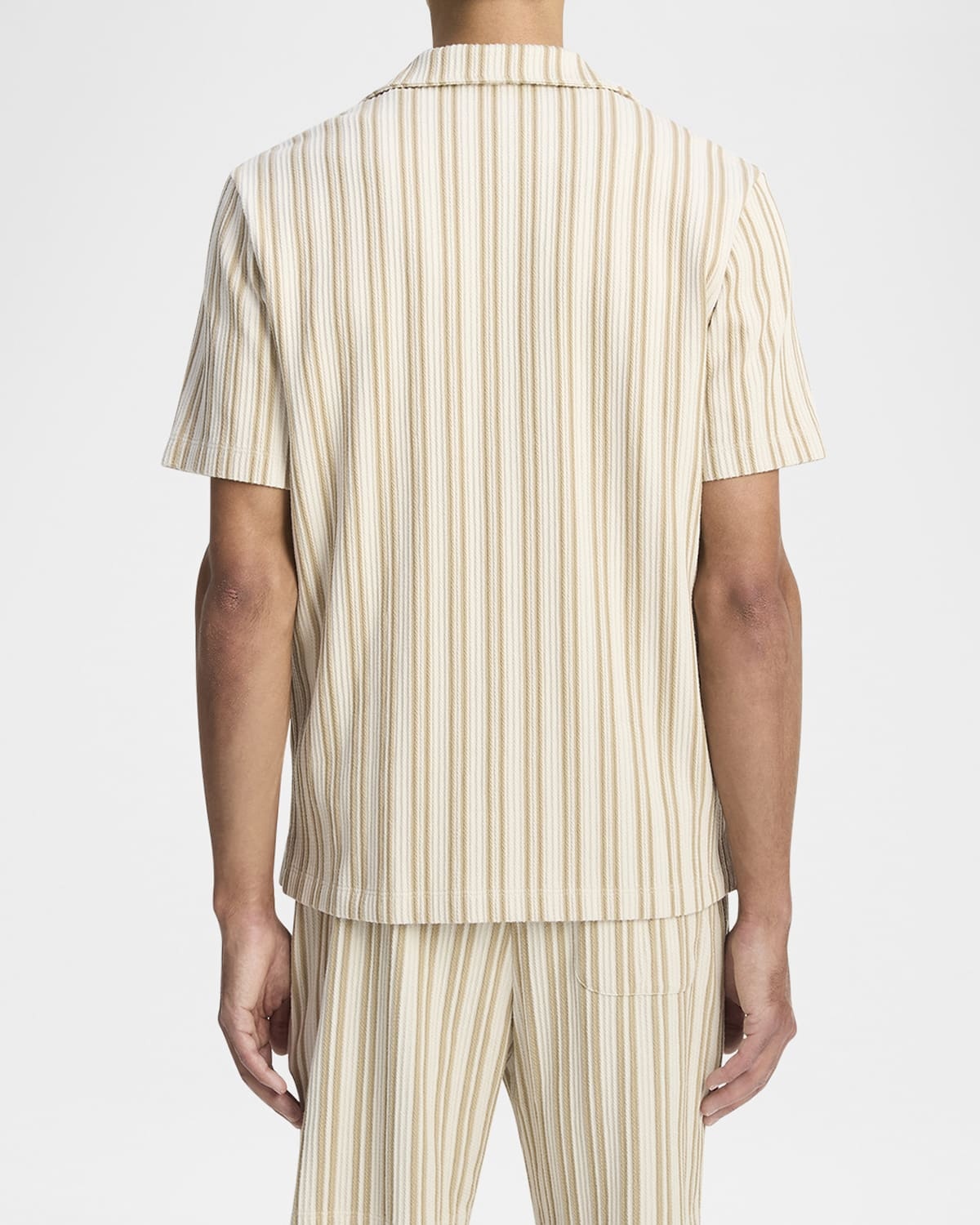Men's Jacquard Stripe Camp Shirt - 3