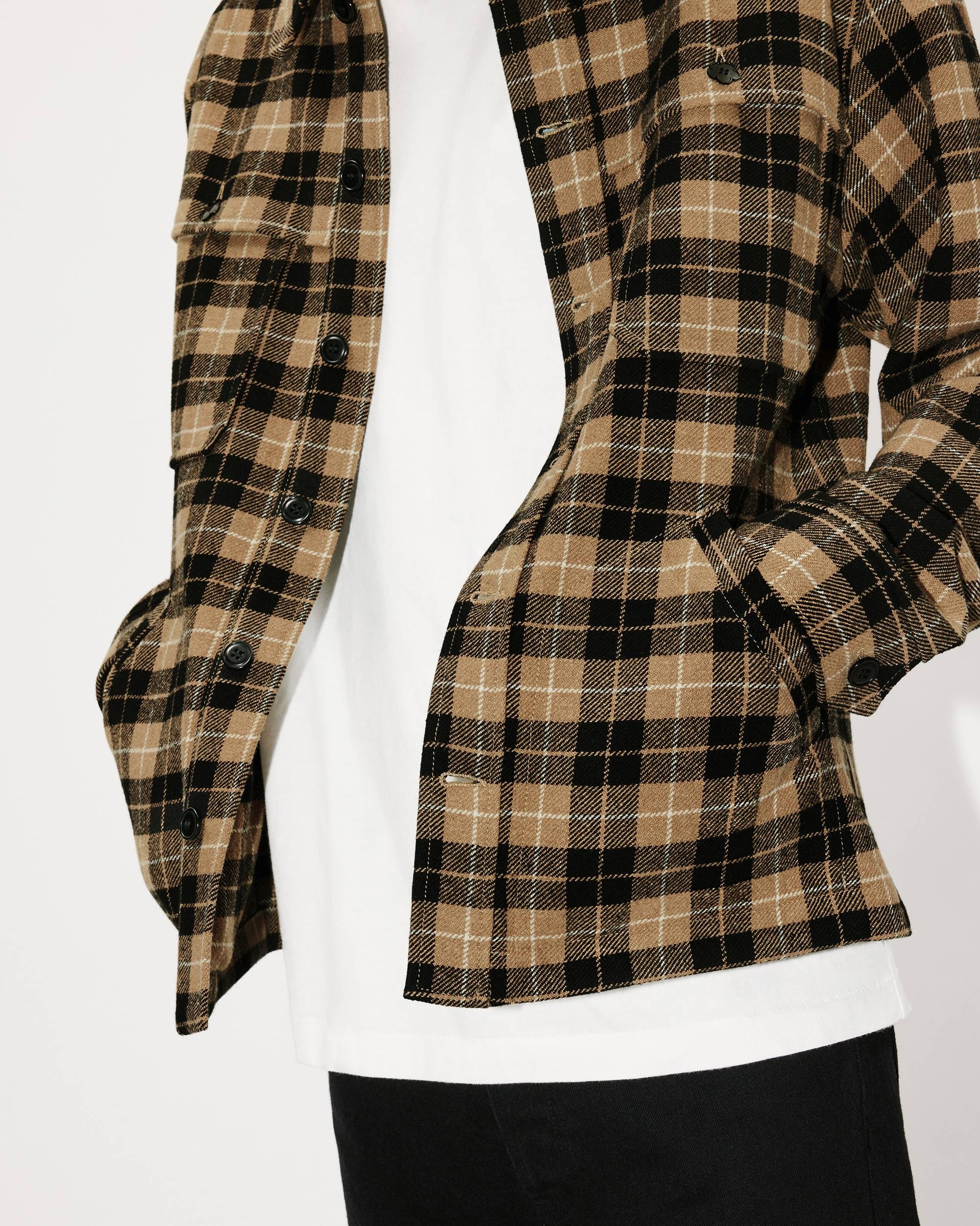 Checked wool overshirt - 8